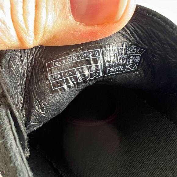 Teva De La Vina Dos Bison Oxfords Women 7.5 Black Leather Round Toe Casual Boots - Picture 12 of 12